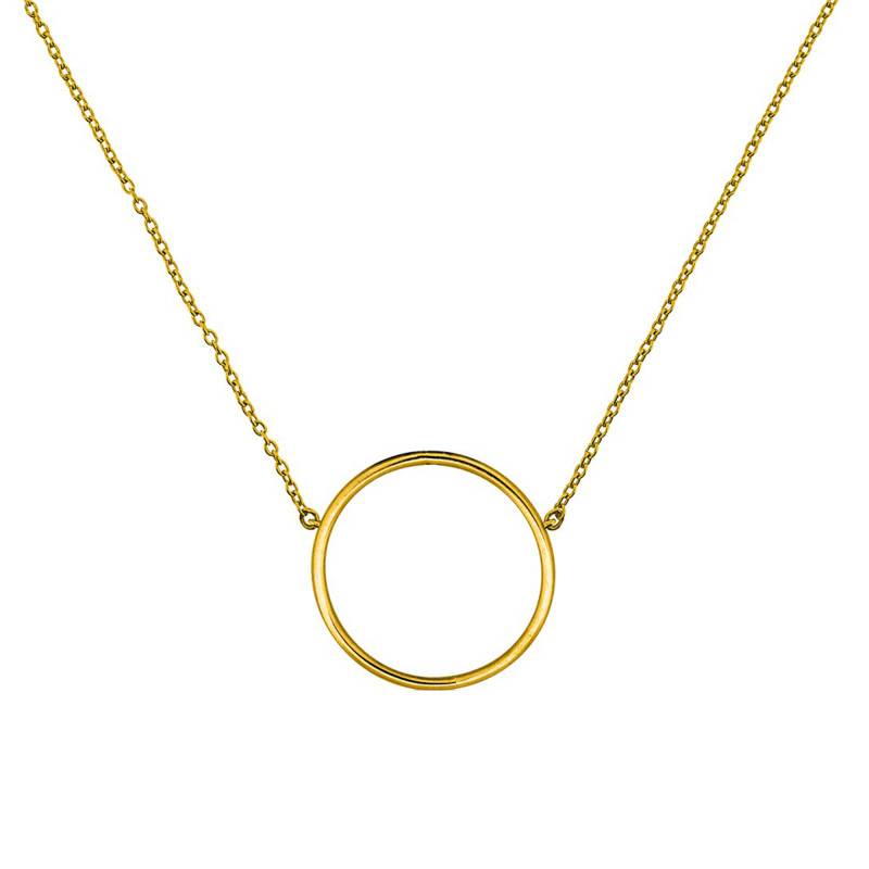 750 Yellow Gold Circle Necklace, Length 45 cm, Width 17 mm - Ocarat