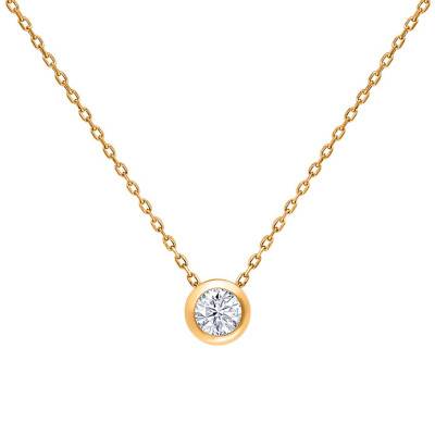 750/1000 Rose Gold & G/VS Diamond Necklace, 40 cm to 55 cm - Ocarat
