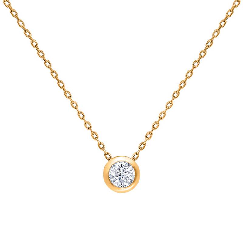 750/1000 Rose Gold & G/VS Diamond Necklace, 40 cm to 55 cm - Ocarat