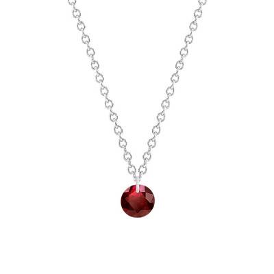 750/1000 White Gold & Drilled Red Ruby Necklace 0,32 ct, Length 38 cm to 45 cm - Ocarat