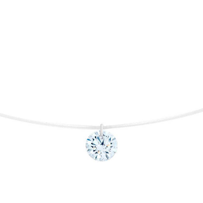 Nylon Wire & Drilled Brilliant Diamond 0.20ct F/VS2 Necklace, Length 42 cm - Ocarat