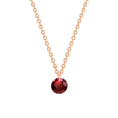 750/1000 Rose Gold & Drilled Red Ruby Necklace 0,47 ct, Length 38 cm to 45 cm - Ocarat