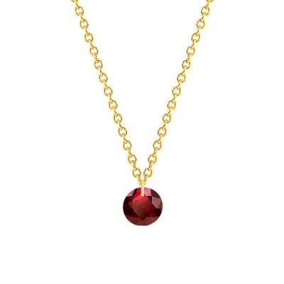 Yellow 750/1000 Gold & Red Pierced Ruby 0.47 ct Necklace, Length 38 cm to 45 cm - Ocarat