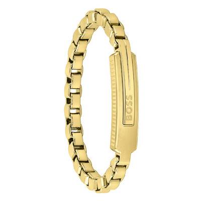 Gold-Tone Steel Box Chain Bracelet, 17.5 cm or 19 cm - 1580357 - Boss