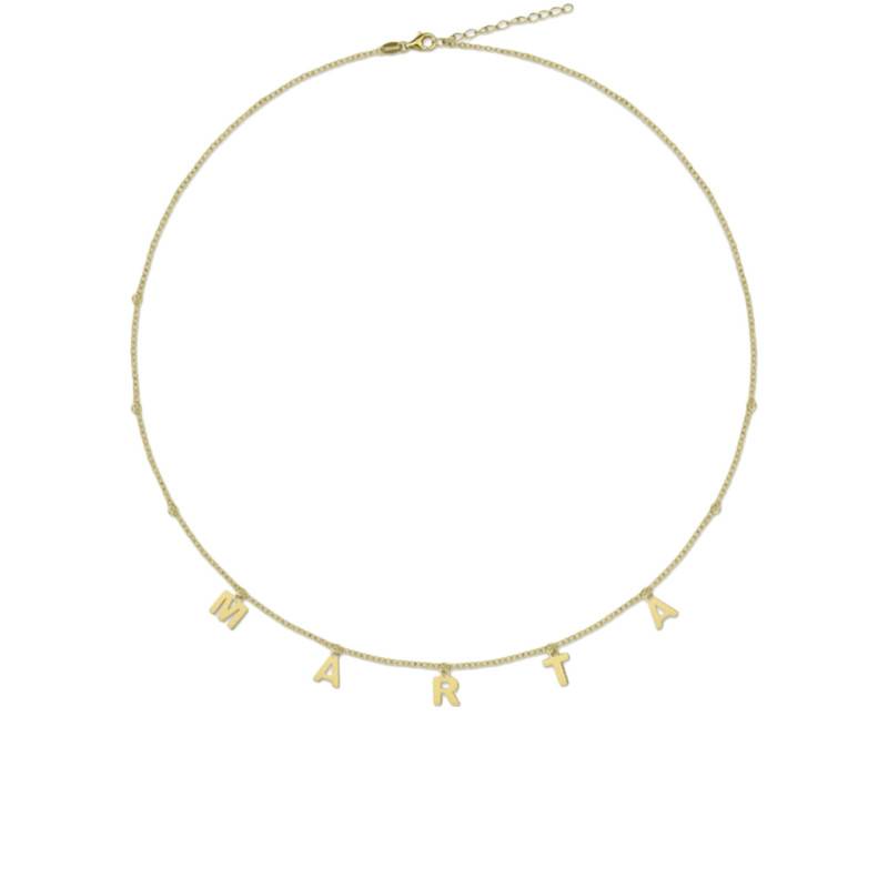 Customizable Name Necklace in Gold-Plated 925 Silver, Adjustable Length - Emanessence