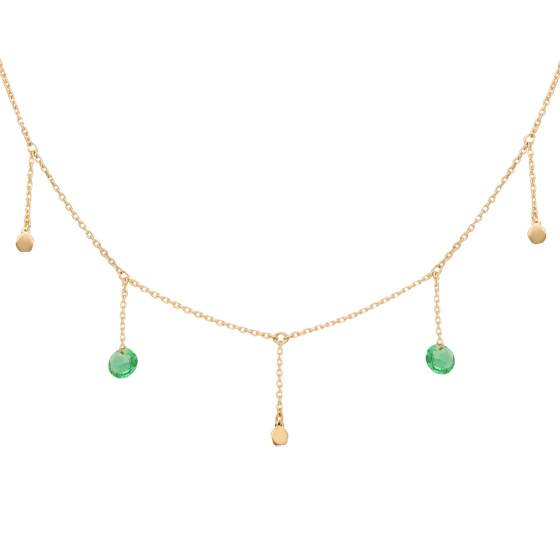 Collier Vintage Or Cristaux Boréalis Avec Pampille - Occasion - Bijou Fantaisie