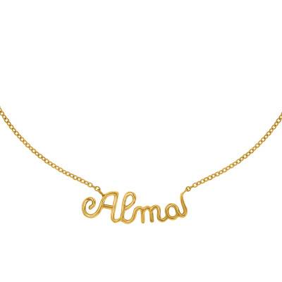 Customizable Yellow Gold Name Necklace, 42 cm - Emanessence