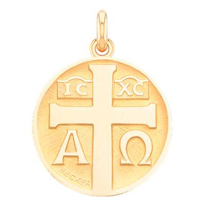 Médaille Symbole Croix Or Jaune 750, Diamètre 15 mm à 22 mm - Becker