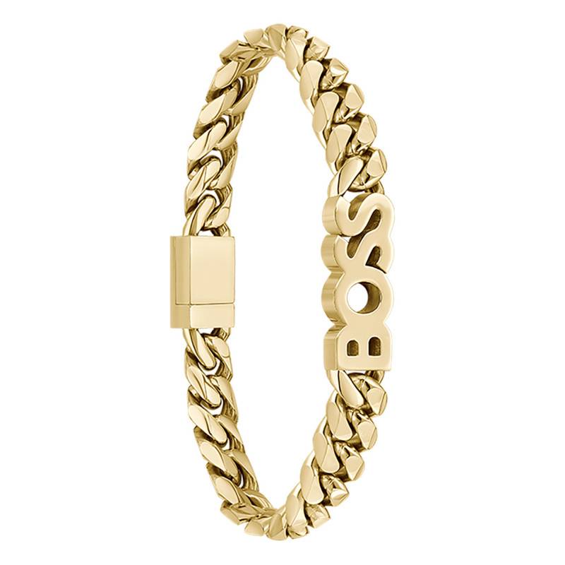 Kassy Boss Gold-Tone Steel Cuban Link Bracelet, 19 cm - 1580505M - Boss