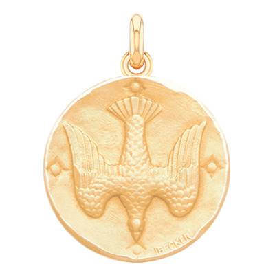 750/1000 Yellow Gold Holy Spirit Medal, Diameter 10 mm to 20 mm - Becker