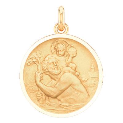 Médaille Saint Christophe Or Jaune 750, Diamètre 15 mm à 22 mm - Becker