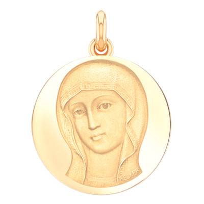 Médaille Vierge Byzantine Or Jaune 750, Diamètre 15 mm à 30 mm - Becker