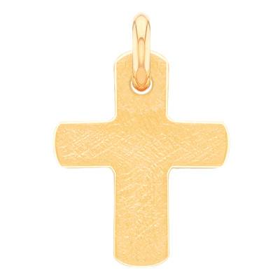 Croix Antique Large Brossée Or Jaune 750 - Becker