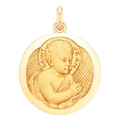 Médaille Saint Jean Or Jaune 750, Diamètre 15 mm à 20 mm - Becker