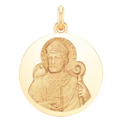 Médaille Saint Frédéric Or Jaune 750, Diamètre 15 mm à 20 mm - Becker