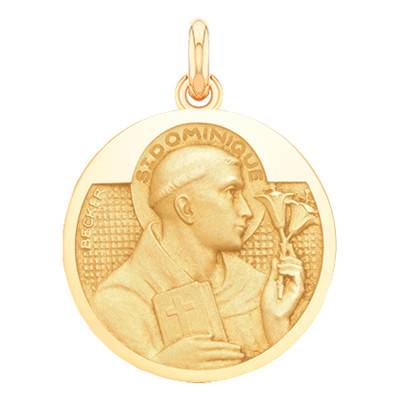 Médaille Saint Dominique Or Jaune 750, Diamètre 15 mm à 20 mm - Becker