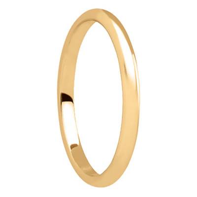 Standard Half-Round 375/1000 Yellow Gold Wedding Ring, Width 2.50 mm - Amore
