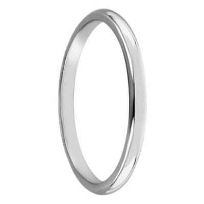 Alliance Demi-Jonc en Or Blanc 375, Largeur 2,50 mm - Amore