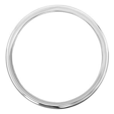 Alliance Demi-Jonc en Or Blanc 375, Largeur 2,50 mm - Amore