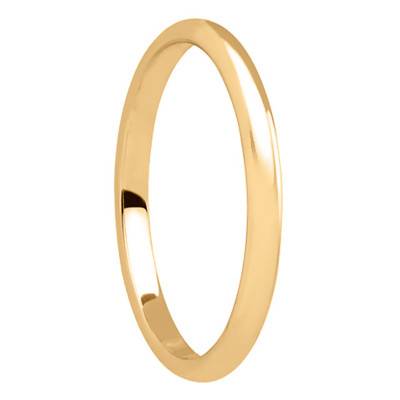 750 Yellow Gold Standard Demi-Jonc Wedding Ring, Width 3.50 mm - Amore