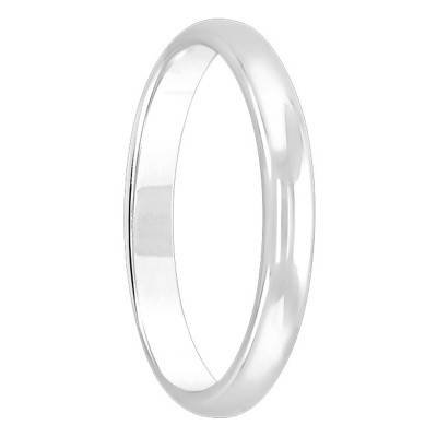 Alliance Demi-Jonc Allégée Brillant en Or Blanc 750, Largeur 2,50 mm - Amore