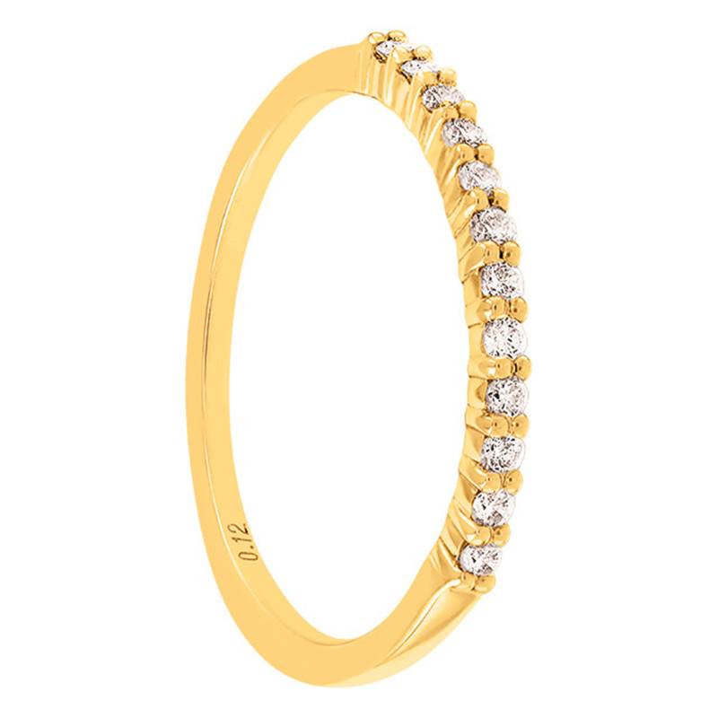 750 Yellow Gold & Diamonds Half Eternity Band Rieuse 0.12 ct, 1 mm Width - Amore