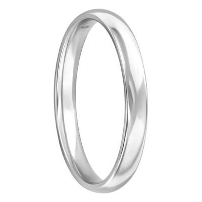 Alliance Jonc Parisien en Or Blanc 375 - Amore