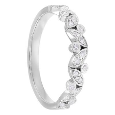 Monet 750/1000 White Gold & Diamond Standard Wedding Ring - Amore