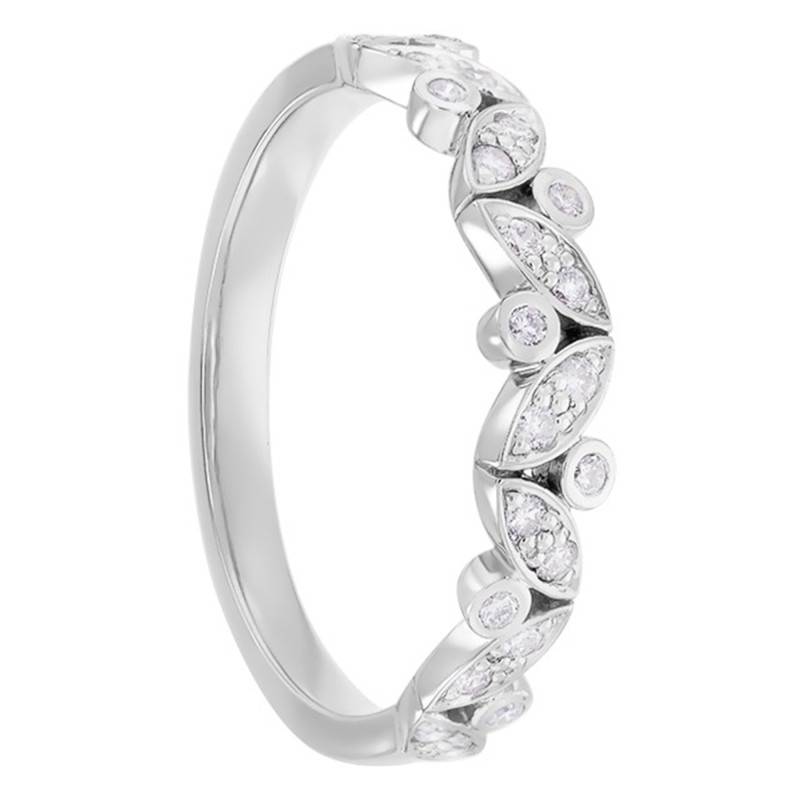 Monet 750/1000 White Gold & Diamond Standard Wedding Ring - Amore