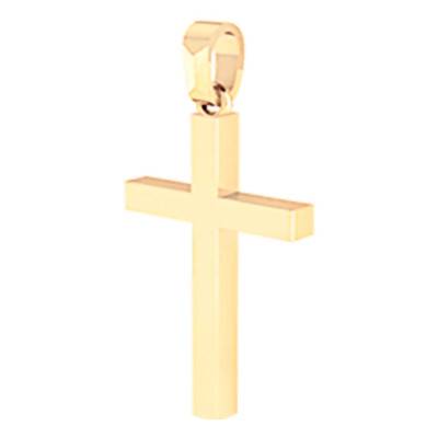 Croix à Fil Carré en Or Jaune 750 - Becker
