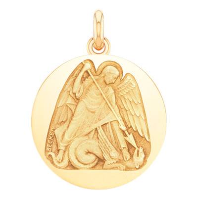 Saint Michael 750 Yellow Gold Medal, Diameter 15 mm to 20 mm - Becker