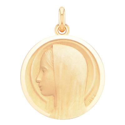 Médaille Vierge Regina Or Jaune 750, Diamètre 17 mm ou 19 mm - Becker