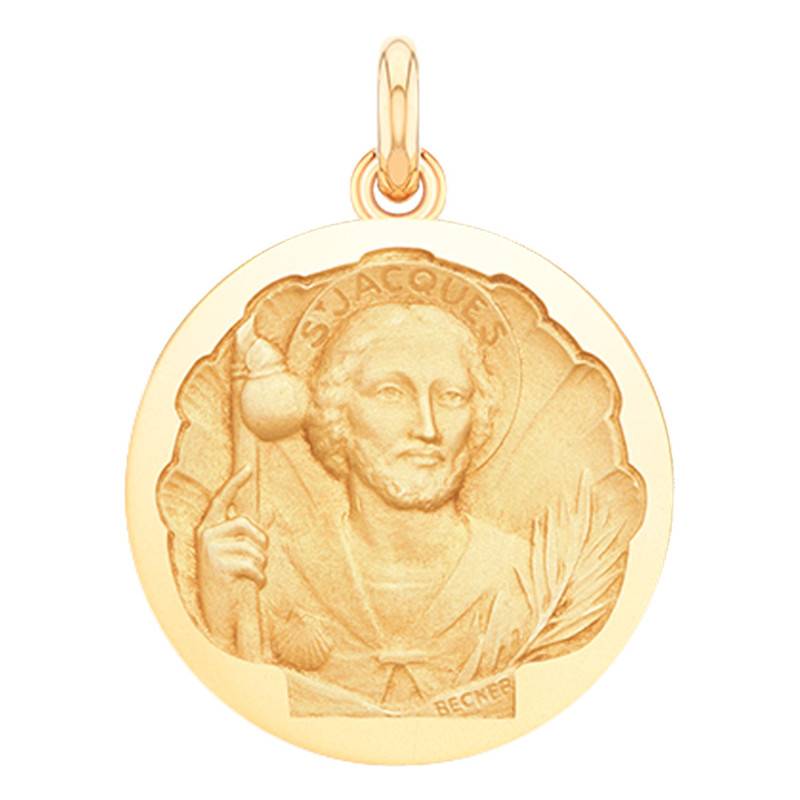 750/1000 Yellow Gold Saint James Medal, Diameter 15 mm to 20 mm - Becker