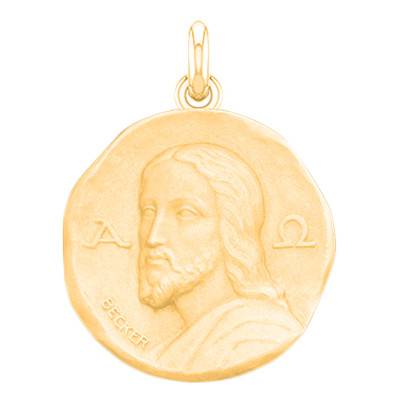 750/1000 Yellow Gold Christ Catacombs Medal, Diameter 15 mm to 25 mm - Becker