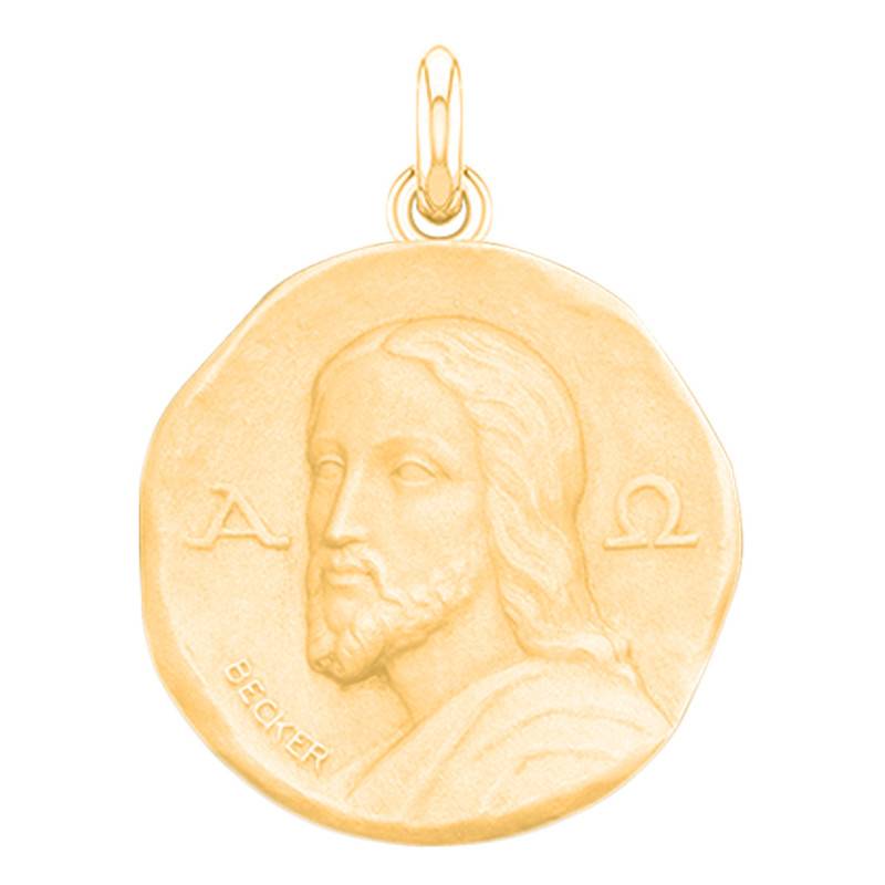 750/1000 Yellow Gold Christ Catacombs Medal, Diameter 15 mm to 25 mm - Becker