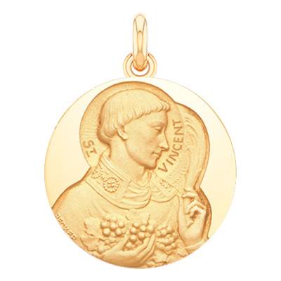 750/1000 Yellow Gold Saint Vincent Medal, Diameter 15 mm to 20 mm - Becker
