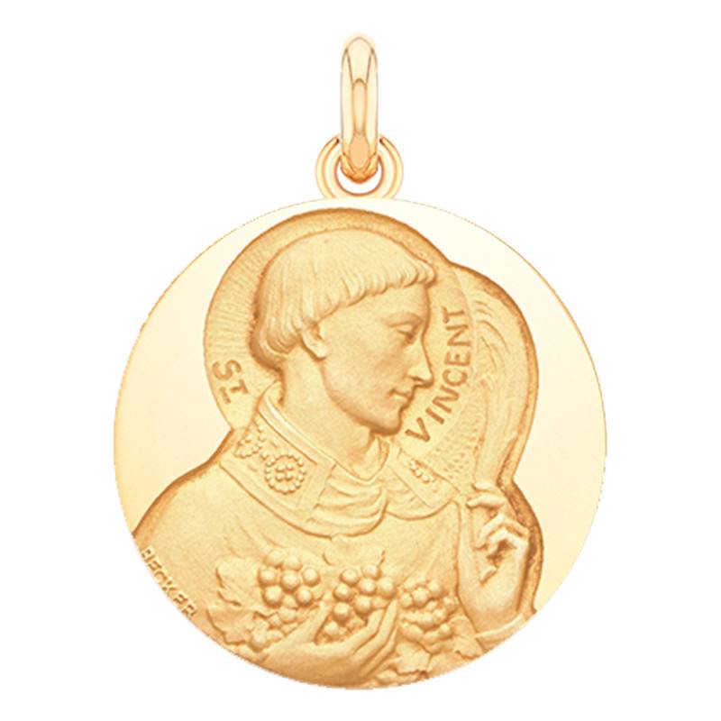 750/1000 Yellow Gold Saint Vincent Medal, Diameter 15 mm to 20 mm - Becker