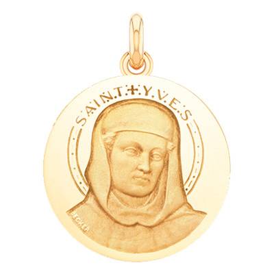 Médaille Saint Yves Or Jaune 750, Diamètre 15 mm à 20 mm - Becker