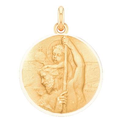 Médaille de Saint Christophe Or Jaune 750, Diamètre 15 mm à 22 mm - Becker