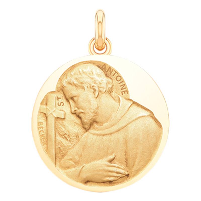 750/1000 Yellow Gold Saint Anthony Medal, Diameter 15 mm to 20 mm - Becker