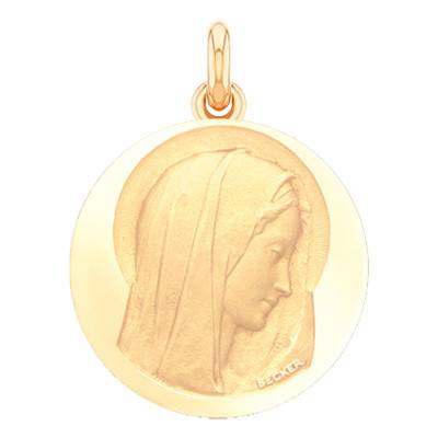 Médaille Vierge Virgo Dulcis Or Jaune 750, Diamètre 15 mm à 22 mm - Becker