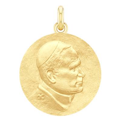 18K 750/1000 Yellow Gold John Paul II Medal, 18 mm Diameter - Becker