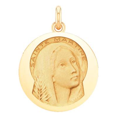 Médaille Sainte Martine Or Jaune 750, Diamètre 15 mm à 20 mm - Becker