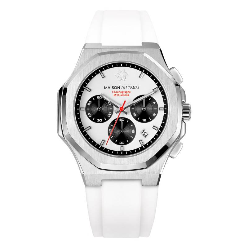 White Silicone MTGamma Chronograph Watch - Maison du Temps