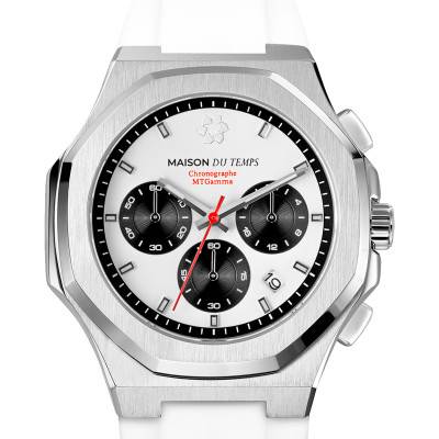 White Silicone MTGamma Chronograph Watch - Maison du Temps