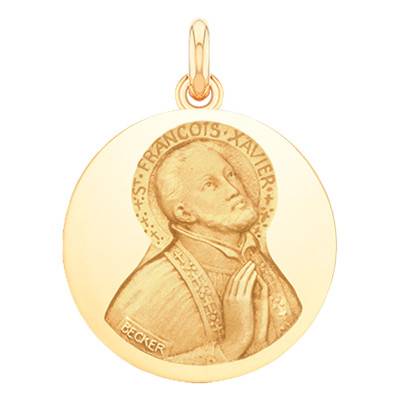 Médaille Saint François Xavier Or Jaune 750, Diamètre 15 mm à 20 mm - Becker