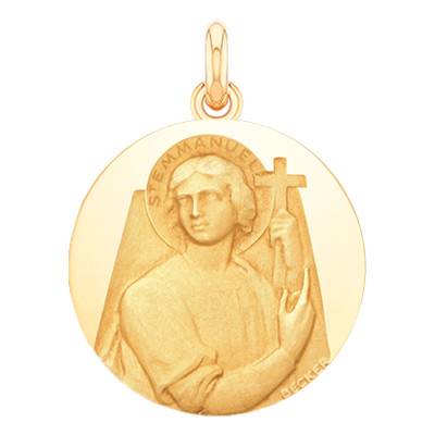 Médaille Saint Emmanuel Or Jaune 750, Diamètre 15 mm à 20 mm - Becker