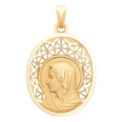 Médaille Vierge Regina Or Jaune 750, Diamètre 30 mm - Becker