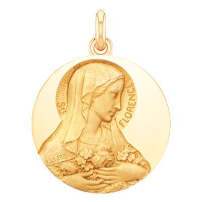 Médaille Sainte Florence Or Jaune 750, Diamètre 15 mm à 20 mm - Becker