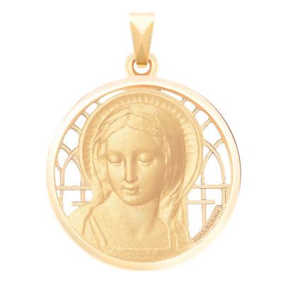 Médaille Vierge Amabilis Ajourée Or Jaune 750, Diamètre 30 mm - Becker